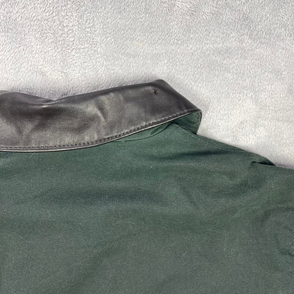 Blarney Castle Designs Ireland Field Jacket Mens M Green Leather Collar READ - Picture 8 of 8